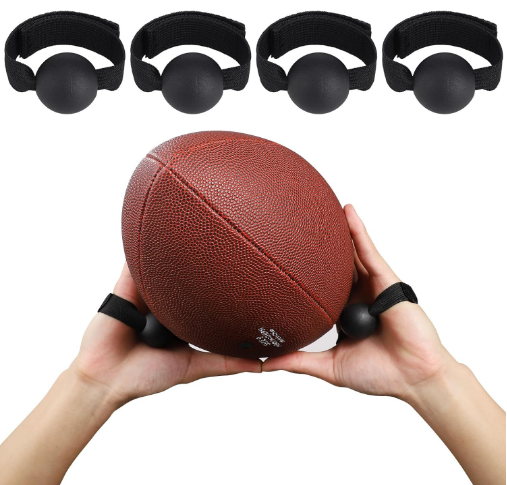 TOBWOLF 4PCS American Football Catching Trainer Band, Non-Slip Rugby Football Receiving Training Aid, Football Receiving Training, Volleyball Catching Training Hand Strap Practice Fingertip