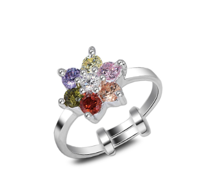 Sterling Silver Rositas Child Stone Adjustable Ring