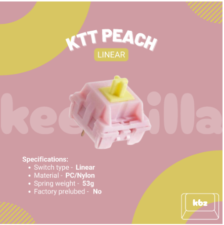 KTT Peach Linear Switch Mechanical Keyboard Switch SMD LED 3 pin 10 pcs