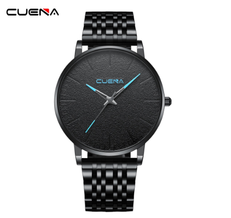 CUENA Men's Watch Simple Design Business Fashion Sports Analog Quartz Stainless Steel Waterproof 6030 03