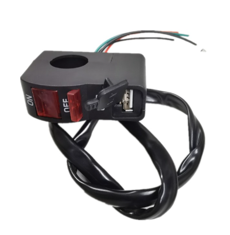 Motorcycle On/Off Switch With Usb