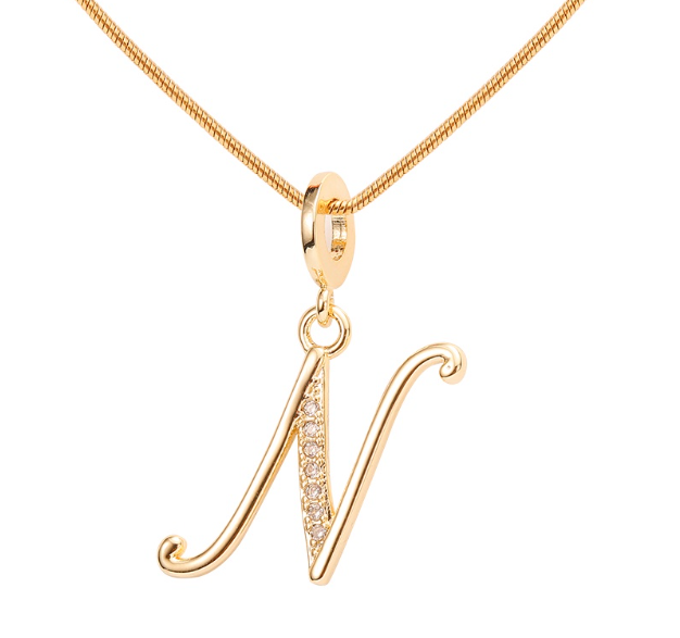Lisa 18k Gold Plated Necklace Letter Pendant Fashion Accessories Necklace Women N