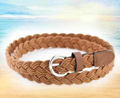 Bhk Korean Weaving Elastic Force Solid Color Belt For Women