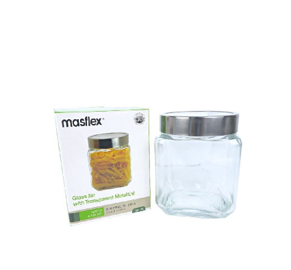 Masflex Square Jar  With Lid 1L