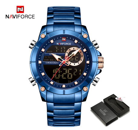 NAVIFORCE Men Watch Sport Quartz Casual Waterproof Military Analog Clock Fashion Sport Watch Men 9163 M3