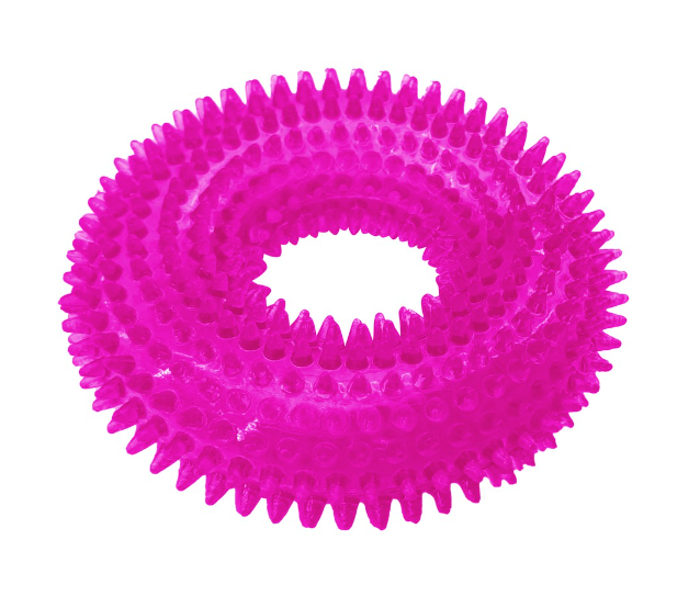 Daiso Pink Squeaky Pet Toy Donut Shape
