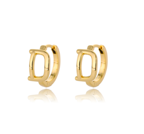 Kaijiang Anting-anting Initial Letter Hoop Earrings For Women A-Z Letter Piercing Stainless Steel Earring Korean Fashion Jewelry D