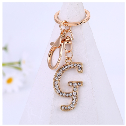 New A-Z 26 Letter Key Chains Stainless Steel Keychain Charm Fashion Accessories Key Ornaments G