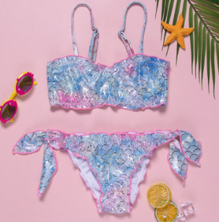 Girls Split One-Piece Swimsuit Baby Middle Child Children Cartoon Cute