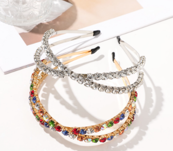 Luxury Cross Rhinestone Hair Band Woman Crystal Alloy Headband Wedding Party Hair Accessories