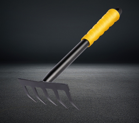 Deli Five-tooth Steel Rake Household Gardening Tools Potted Planting Small Rake With PP Handle