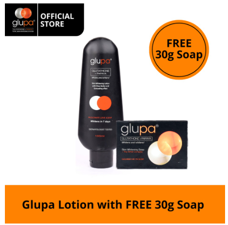 GLUPA Skin Whitening Lotion with Free 30g Soap