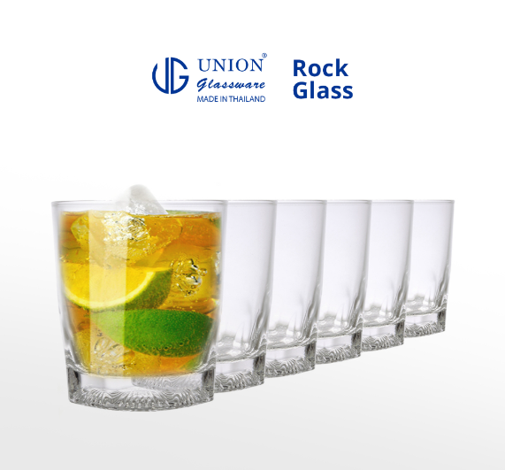 UNION GLASS Clear Glass Rock Glass Water, Juice, Soda, Liquor Glass 265ml | 9oz [Set of 6]