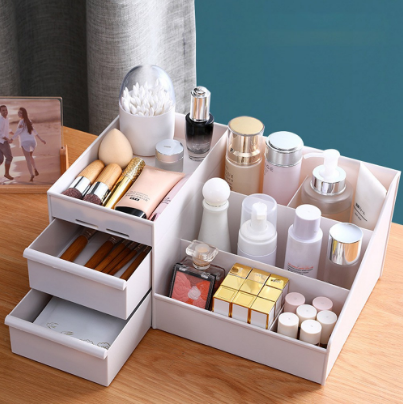 Large Capacity Cosmetic Storage Box Makeup Organizer Desktop Organizer Makeup Drawer Container-Z348