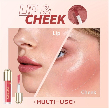 BEATY GLAZED 5 Color Soft Pink Gel Cream Blush, Liquid Blush for cheeks, LiUghtweight Long-lasting Smudge-proof, Natural, Hydrating Skin Tone Blush Makeup