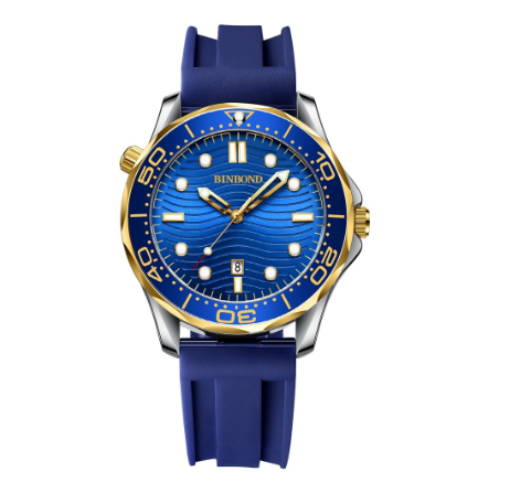 Binbond Men Business Steel Band Quartz Watch Rotating Dial Waterproof Unique Watch Men M9