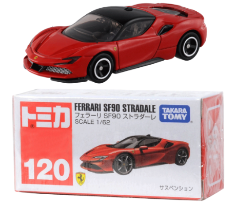 Tomica No. 120 SF90 Ferrari Stradale Red 1:62 Scale Diecast Vehicle