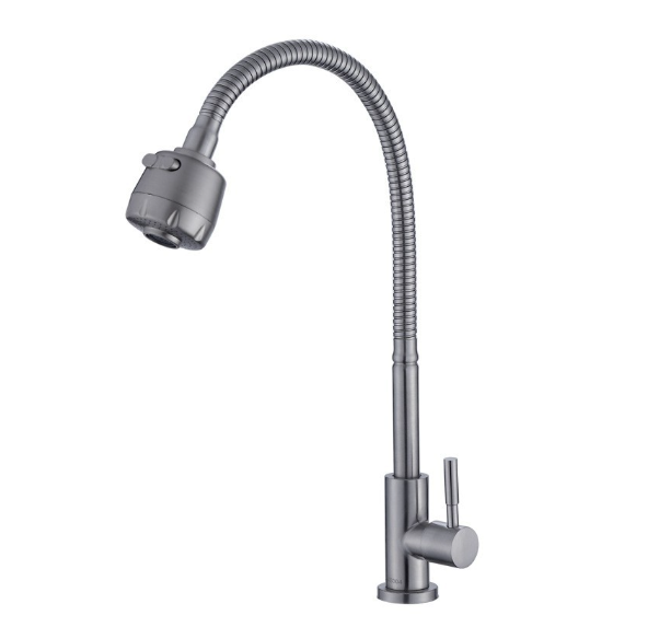Kitchen Faucet Bkm1042 Stainless Steel With Flexible Hose Single Cold 2 Mode Outlet 1/2 Inch