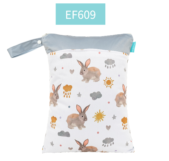 Happyflute Wetbag For Baby Diapers Nappies Waterproof Reusable Diaper Bag With Two Zipper D17