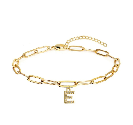 Fashion 26 Letters Alphabet Initials Crystal Bracelet Adjustable Bangle Women Men Jewelry Gift Wholesale E