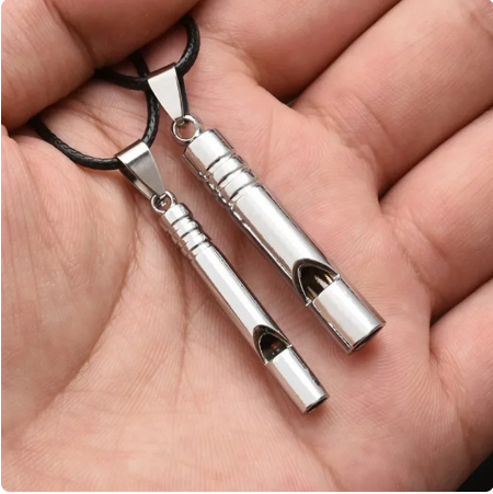 Titanium Emergency Whistle Loud Portable Keychain Necklace Whistle EDC Keyring for Emergency Survival Outdoor Hiking Camping