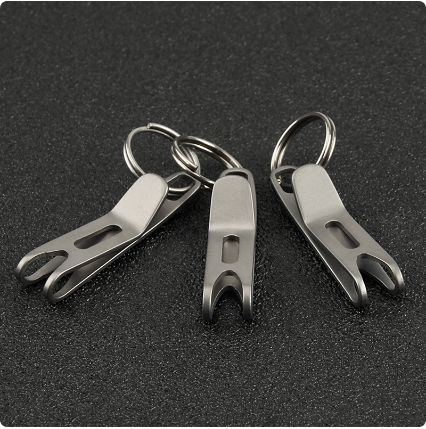 1PC Titanium Clasp Titanium Alloy Key Ring Outdoor EDC Tool Titanium Buckle Hook