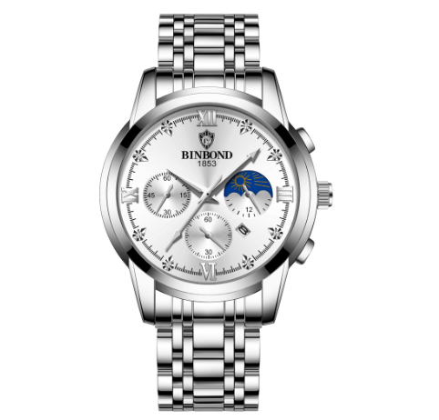 Binbond Waterproof Luminous Calendar Men's Watch Male Student Korean Version Fashion Genuine Leather Sports Quartz Watch Watch M4