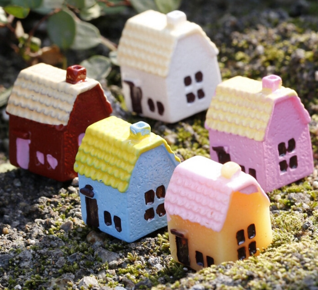 5 Pcs Seaside House Miniature Figurine Decorative Fairy Garden Animal