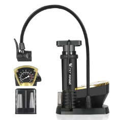 West Biking 140psi Bike Floor Pump Gauge Hose Tire Inflator Presta Schrader Valve Cycling Air Mtb Road Bicycle