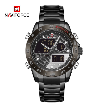 Naviforce NF9171 Men Top Brand Fashion Sport Military Waterproof Quartz Wristwatch  GRAY COFFEE