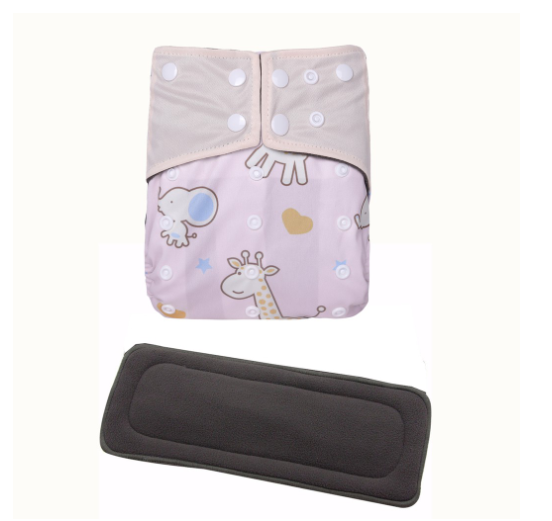 Cloth Diaper 1 Set With Bamboo Charcoal Inserts In Stocks D27