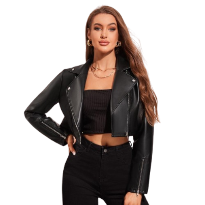 Lovito Women Casual Plain Jacket Black (L45ld008)