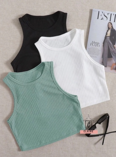 Claire Fashion Knitted Ribbed Crop top