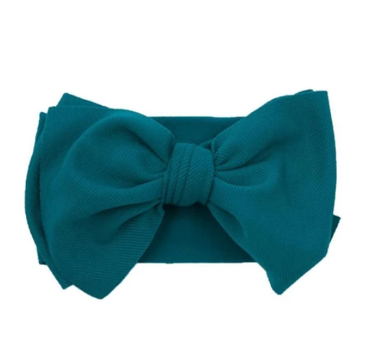 New Baby Nylon Headband Simple Solid Color Children's Hair Accessories High Elastic Bow Infant Headband BH4