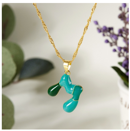 Dropping Oil 26 English Letter Pendant Necklace Fashion Colorful Letter Necklace Men's and Women's Jewelry