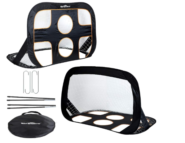 2 in 1 Pop Up Kids Soccer Goal, Foldable Portable Football Goal,Children's Soccer Net-Indoor - Outdoor Sports & Training,Shooting Practice for Backyard Play