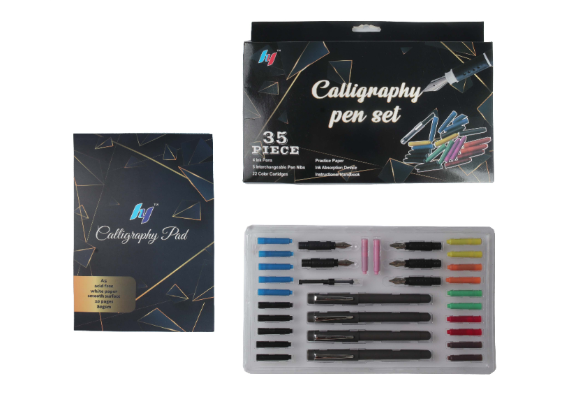 SeamiArt Calligraphy Pen Set With Holder Nibs Colorful Ink Sac 35Pcs/Set