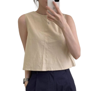 Lovito Women Casual Plain Split Back Tank Top L77ED069