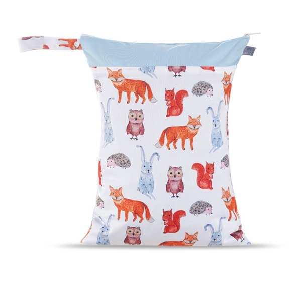 Reusable Waterproof Dry Double Pocket Cloth Handle Diaper Wet Bag 15