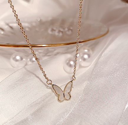 If You Luxury Butterfly Clavicle Necklace Elegant Temperament Crystal Earring Women Jewelry Accesories