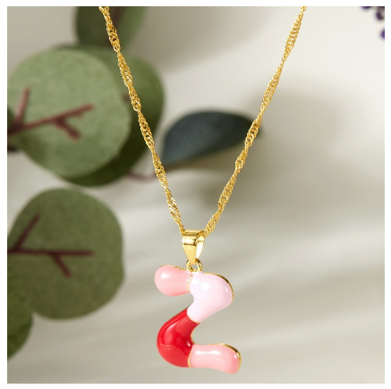 Dropping Oil 26 English Letter Pendant Necklace Fashion Colorful Letter Necklace Men's and Women's Jewelry