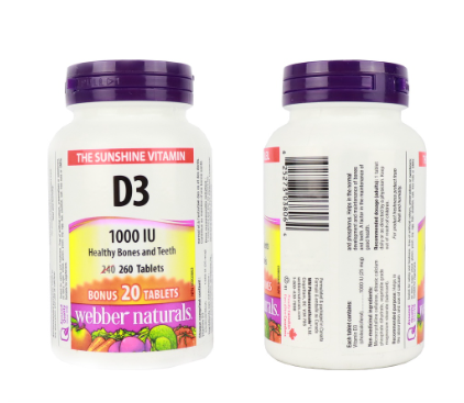Webber Naturals The Sunshine Vitamin D3 1000 IU (260 Tablets)