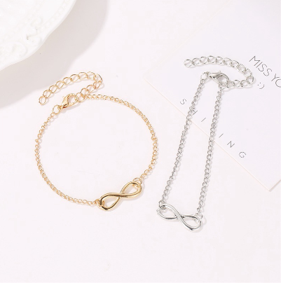Fashion Women Jewelry Infinity Pendant Chain Bracelet