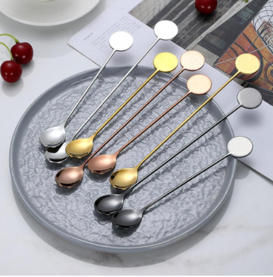 Long-Lasting Coffee Spoons Stainless Steel Bar Cocktail Twisted Mixing Stirrers Spoon Fork Tip Shaker