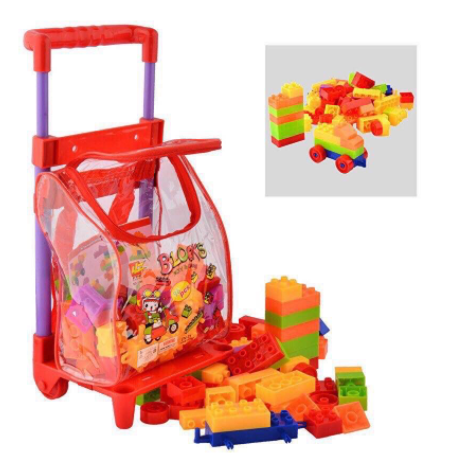 Fun Blocks Stroller Toy Set Creative Toys Educational Toy (With 96 Pcs Block Of Fun)