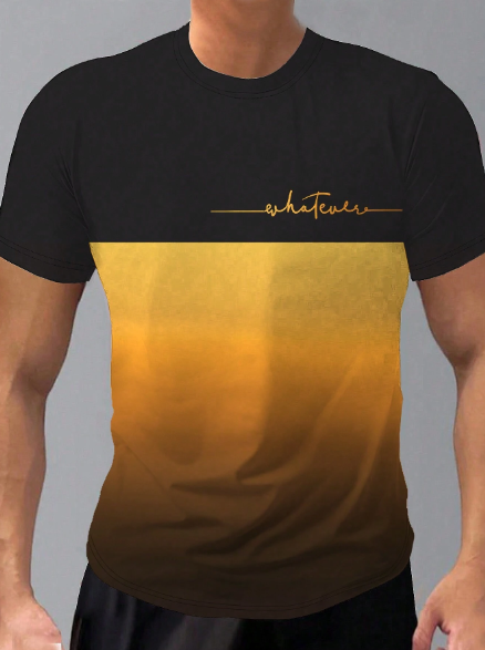 Manfinity Homme Men's Summer Short Sleeve Casual Tee With Letter Print Round Neck