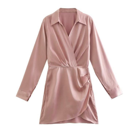 Fashion Long Sleeve Solid Casual Dress