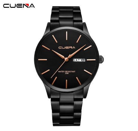 CUENA Men's Watch Original Brand Simple Fashion Business Analog Quartz Stainless Steel Waterproof 6021 M4