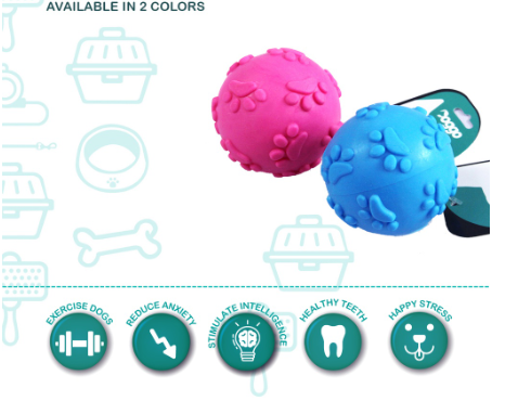 Doggo Squeaky Ball - Thick Rubber Material