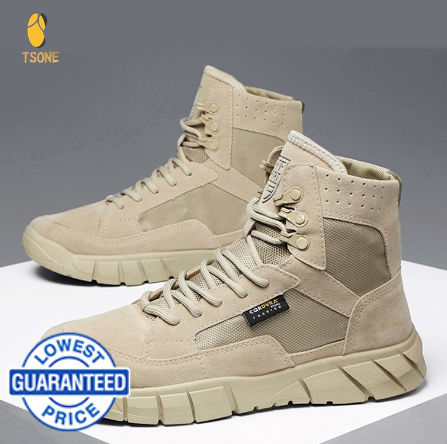 TSONE Men Shoes, Outdoor Hiking Boots, Tactical Boots, Breathable High-Top Men's Boots